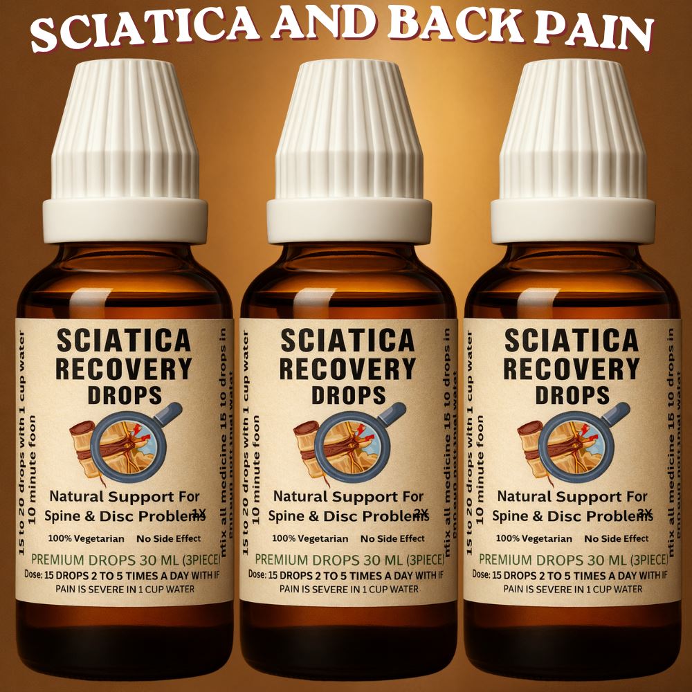 SCIATICA AND BACK PAIN-SPINE PREMIUM RECOVERY DROPS-Disc Bulge, Disc Prolapse, Disc Tear and Sciatica (30ML-3BOTTLE)