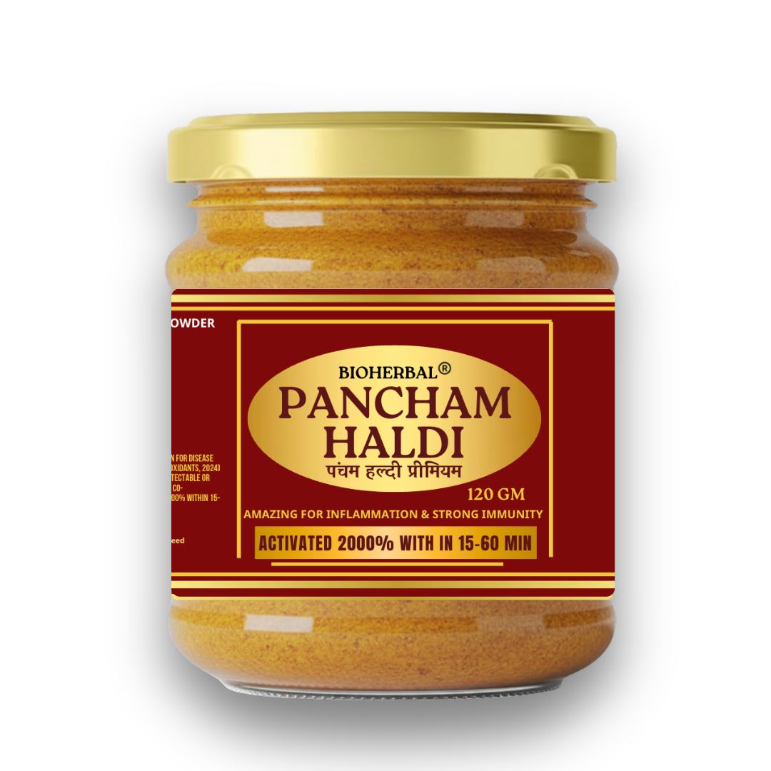 Pancham Haldi - 5 Rare Turmeric Varieties | 2000% Bioavailability Enhanced | Immunity, Digestion & Joint Support | Herbal Supplement Powder (120 g)