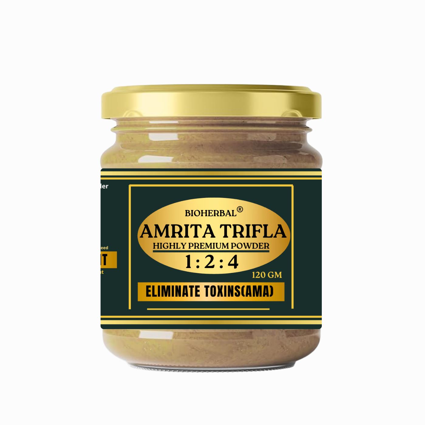 Premium Amrita Triphala | Churna Powder | Balances Vata, Pitta, Kapha | BEST Digestive Care Solution, Relieves Constipation, Improves Gut Health, Eliminate Toxins(AMA)- 120 gm